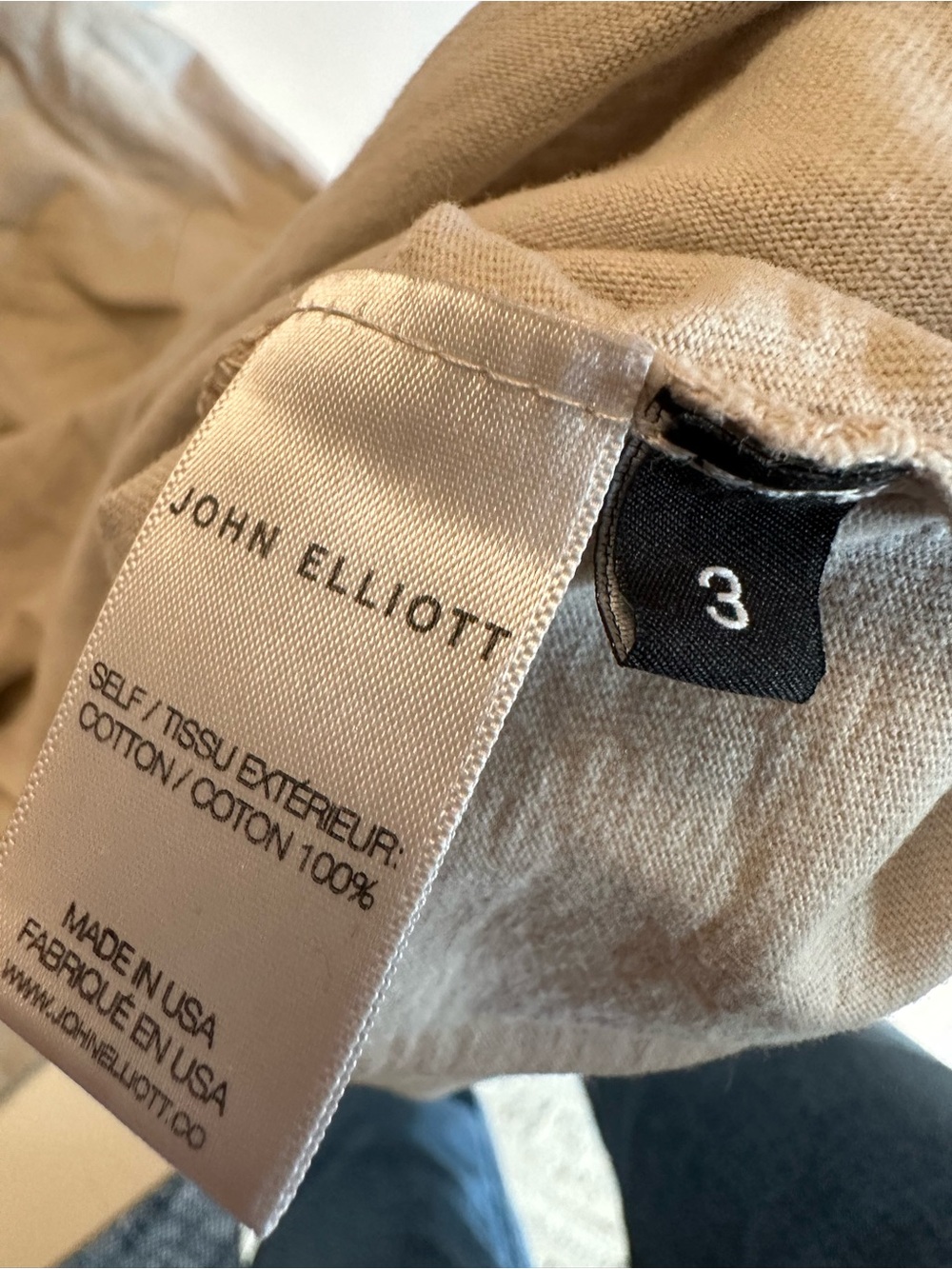 John Elliott Short Sleeve Crewneck T-Shirt - Light Taupe - Picture 6 of 6